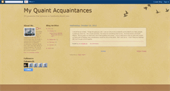 Desktop Screenshot of myquaintacquaintances.blogspot.com
