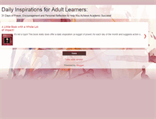 Tablet Screenshot of dailyinspirationsforadultlearners.blogspot.com