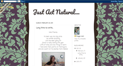 Desktop Screenshot of justactnatural.blogspot.com