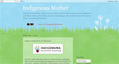 Desktop Screenshot of indigenousmother.blogspot.com