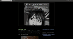 Desktop Screenshot of nadiawontshutup.blogspot.com