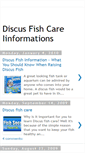 Mobile Screenshot of discus-fish-care-informations.blogspot.com