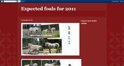 Desktop Screenshot of expectedfoalsfor2011.blogspot.com