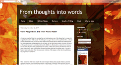 Desktop Screenshot of fromthoughtsintowords.blogspot.com