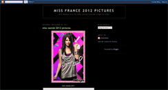 Desktop Screenshot of miss-france-2012-pictures.blogspot.com