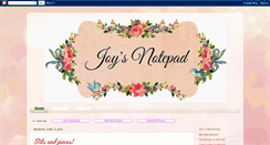 Desktop Screenshot of joysnotepad.blogspot.com