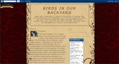 Desktop Screenshot of birdsourbackyard.blogspot.com