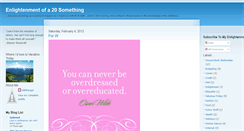 Desktop Screenshot of enlightenmentofa20something.blogspot.com