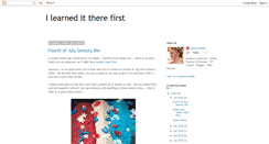 Desktop Screenshot of ilearnedittherefirst.blogspot.com