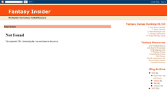 Desktop Screenshot of fantasy-insider.blogspot.com