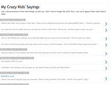 Tablet Screenshot of mycrazykidssayings.blogspot.com