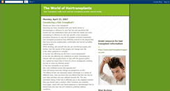 Desktop Screenshot of hairtransplantinfo.blogspot.com