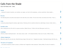 Tablet Screenshot of callsfromtheshade.blogspot.com