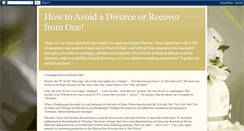 Desktop Screenshot of howtoavoidadivorceorrecoverfromone.blogspot.com