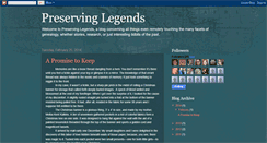 Desktop Screenshot of preservinglegends.blogspot.com