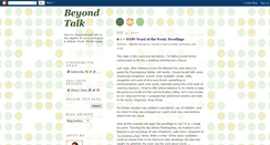 Desktop Screenshot of beyondtalk.blogspot.com