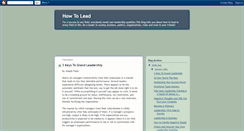 Desktop Screenshot of how-to-lead.blogspot.com