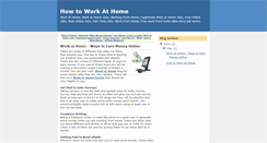 Desktop Screenshot of how-2-work-at-home.blogspot.com