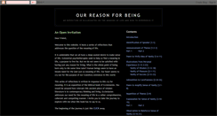 Desktop Screenshot of ourreasonforbeing.blogspot.com