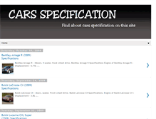 Tablet Screenshot of carsspecification.blogspot.com