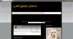 Desktop Screenshot of ladygaga-lyrics.blogspot.com