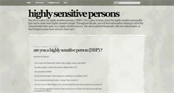Desktop Screenshot of highlysensitivepersons.blogspot.com
