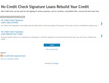 Tablet Screenshot of nocreditchecksignatureloan.blogspot.com