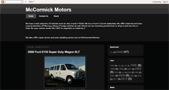 Desktop Screenshot of mccormickmotors.blogspot.com