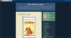 Desktop Screenshot of forocriticocultural.blogspot.com