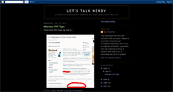 Desktop Screenshot of letstalknerdy.blogspot.com