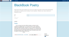 Desktop Screenshot of blackbookpoetry.blogspot.com