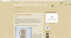 Desktop Screenshot of handcraftedwithlove.blogspot.com