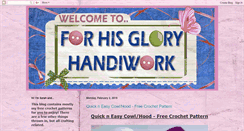 Desktop Screenshot of forhisgloryhandiwork.blogspot.com