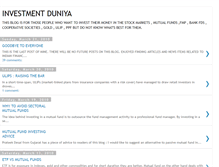 Tablet Screenshot of investmentduniya.blogspot.com