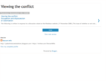 Tablet Screenshot of palestineisraelviewingtheconflict.blogspot.com