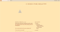 Desktop Screenshot of idiedforbeauty.blogspot.com