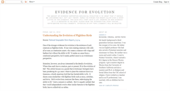 Desktop Screenshot of evidenceforevolution.blogspot.com