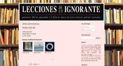 Desktop Screenshot of leccionesdeunignorante.blogspot.com