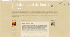 Desktop Screenshot of christianityandtheendofamerica.blogspot.com