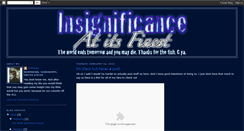 Desktop Screenshot of insignifiganceatitsfinest.blogspot.com