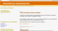 Desktop Screenshot of eredmenyes-aprohirdetes.blogspot.com