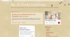 Desktop Screenshot of geekcornucopia.blogspot.com
