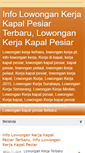 Mobile Screenshot of infokerjakapalterbaru.blogspot.com