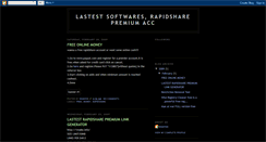Desktop Screenshot of lastestsoftwaresrapidsharepremiumacc.blogspot.com