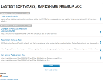 Tablet Screenshot of lastestsoftwaresrapidsharepremiumacc.blogspot.com