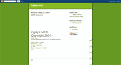 Desktop Screenshot of ingisys.blogspot.com