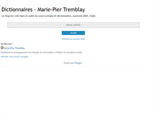 Tablet Screenshot of dictionnairesmarie-piertremblay.blogspot.com