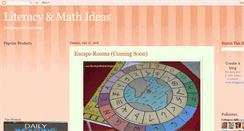 Desktop Screenshot of literacymathideas.blogspot.com