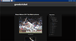 Desktop Screenshot of goodcricket1.blogspot.com