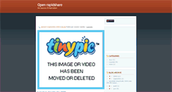 Desktop Screenshot of openrapidshare.blogspot.com